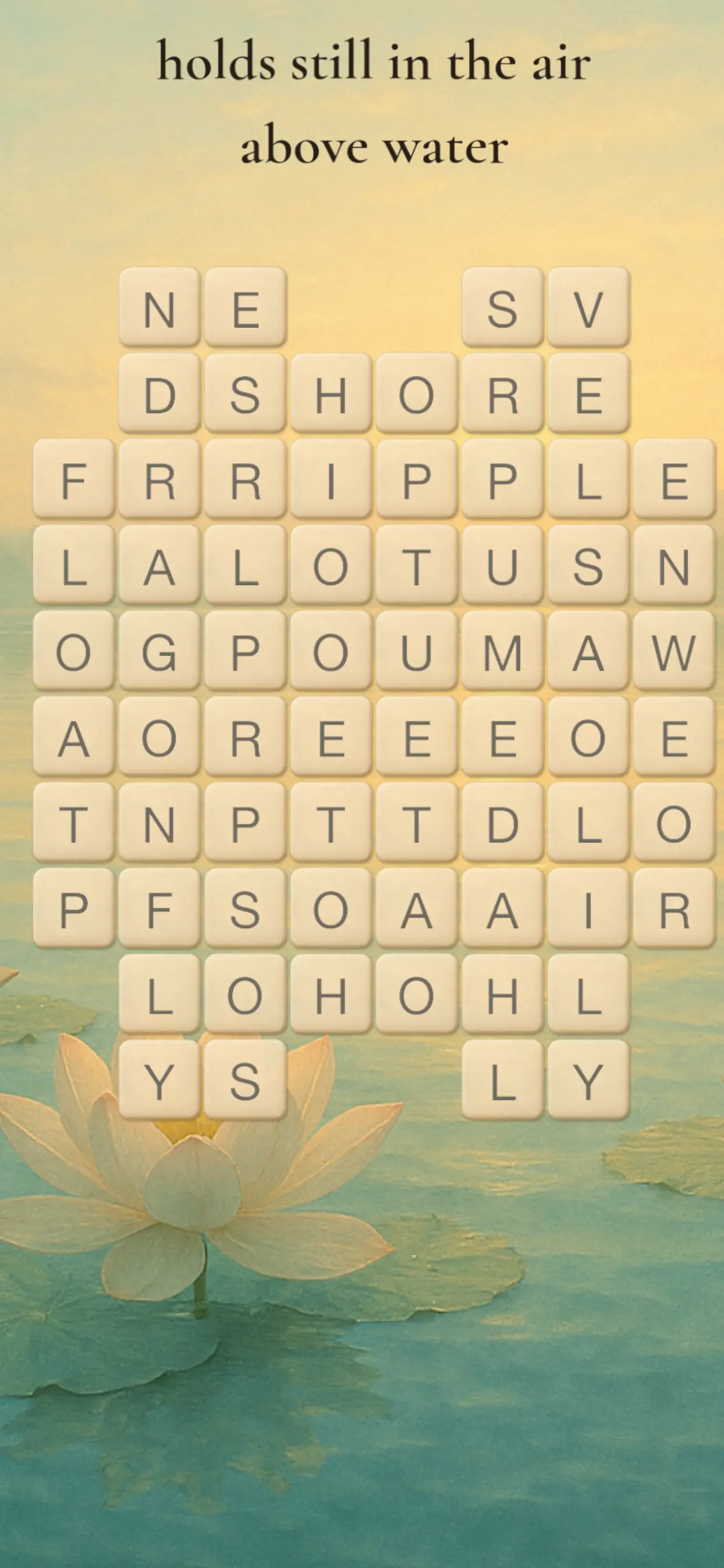 A StillWords riddle above a tranquil landscape.