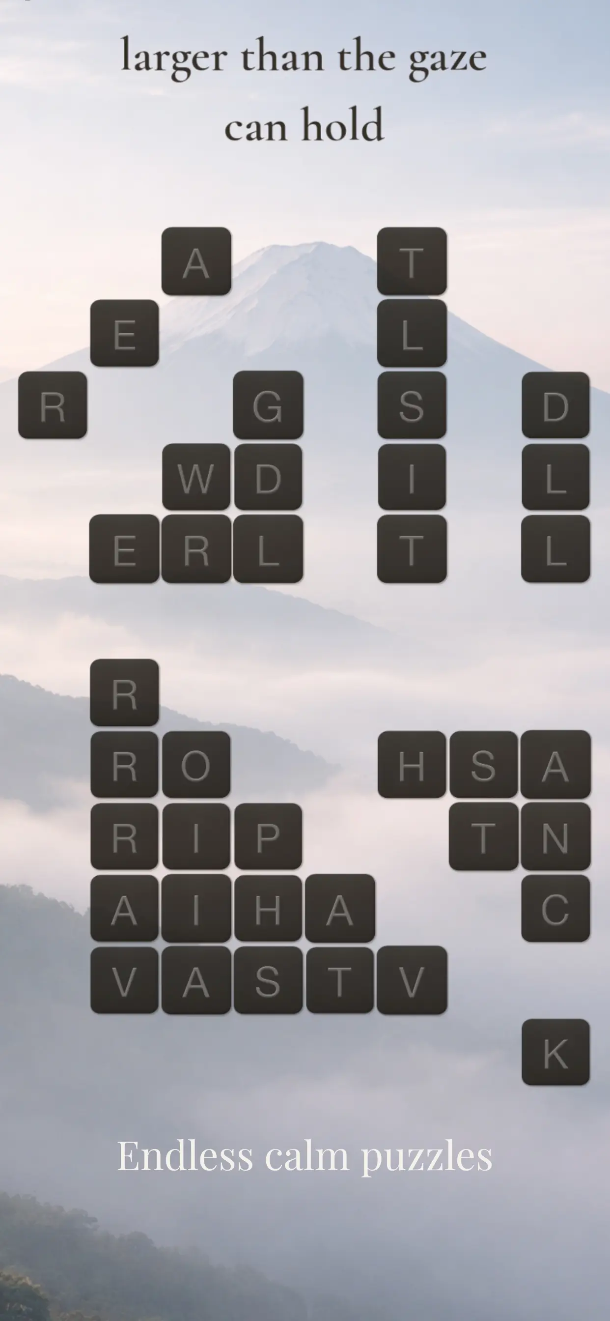 A letter grid waiting for the hidden answer to be discovered.